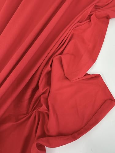 Cotton Jersey Spandex Fabric - Soft - Breathable - All Way Stretch Fabric - Medium Weight - Perfect Choice for Baby Grow, Tshirts, and Cotton Jersey Sheets - 58 Inches Wide - 1 Yard (Red) - color: Red