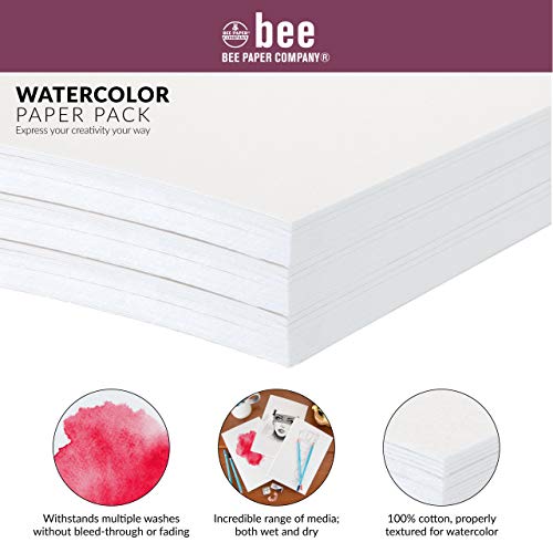Bee Paper 6" x 9" Watercolor Paper Pack, 140lb, 50 Sheets - size: 6-inch x 9-inch, 50 Sheet Pack