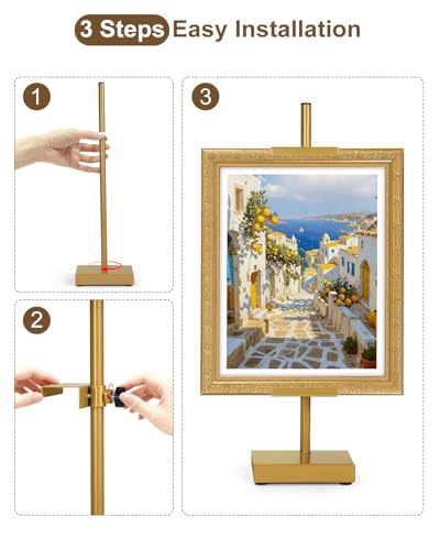 Adjustable Tabletop Easel Stand, Gold Picture Easels for Display Up to 17" H, Metal Picture Frame Holder Stand Table for Art, Photo (4 Pack) - color: Gold 4Pack