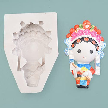 3D Silicone Mold Non-Stick Easy to De-Mold Resin Casting Silicone for Hobbyist Making Plaster Cake Fondant Clay for Jewelry Dolls Making Clay Shapes for - color: B