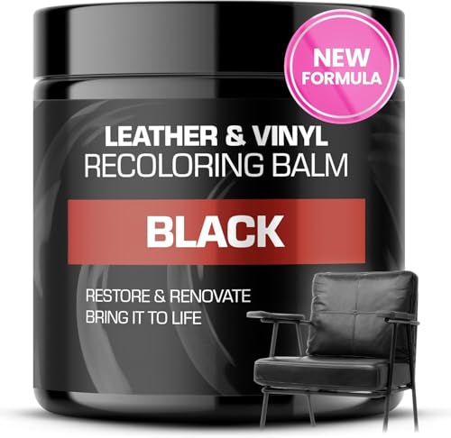 FORTIVO Leather Recoloring Balm, Color Restorer, Scratch Remover, Couch Paint and Repair, Leather Balm for Couches - color: Black