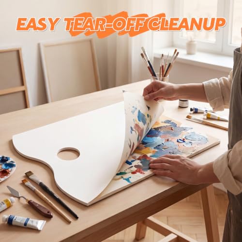 Palette Paper Pad, 11"x14" Disposable Paint Palette Paper, 40 Heavyweight Sheets (120gsm/73lb) for Oil, Acrylic, Watercolor - Mixing Palette Pad with Tear-Off Design - size: 11 x14 inch