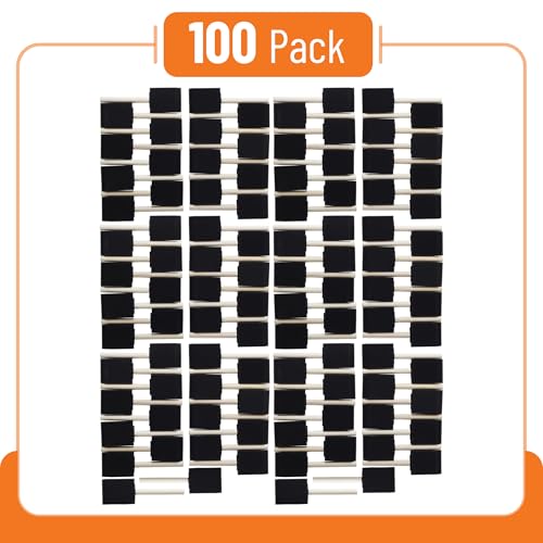 Bates Foam Paint Brushes, 2-Inch, 100 Pack - Sponge & Foam Brushes for Painting, Staining & Mod Podge - color: Black, size: 2 inch, 100 Pack