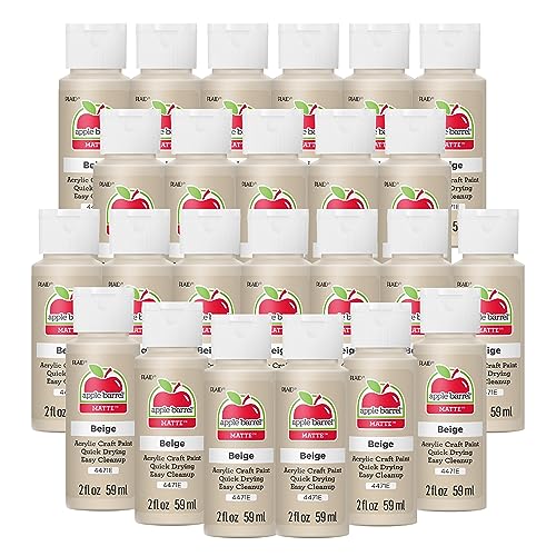 Apple Barrel Acrylic Paint in Assorted Colors (2 oz), 4471E, Beige- (Pack of 24) - color: Beige, size: 2 Fl Oz (Pack of 24)