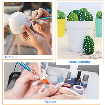 20 Pcs Paint Brushes, Acrylic Painting Brush Set, Watercolor Brushes, Acrylic Brushes for Oil Watercolor, Miniature Detailing, and Rock Painting - style: 20 PCS