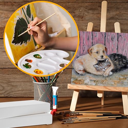 U.S. Art Supply 5 x 7 inch Gallery Depth 1-1/2" Profile Stretched Canvas, 5-Pack - 12-Ounce Acrylic Gesso Triple Primed, Professional Artist Quality, 100% Cotton - Acrylic Pouring, Oil Painting - size: 5" x 5"