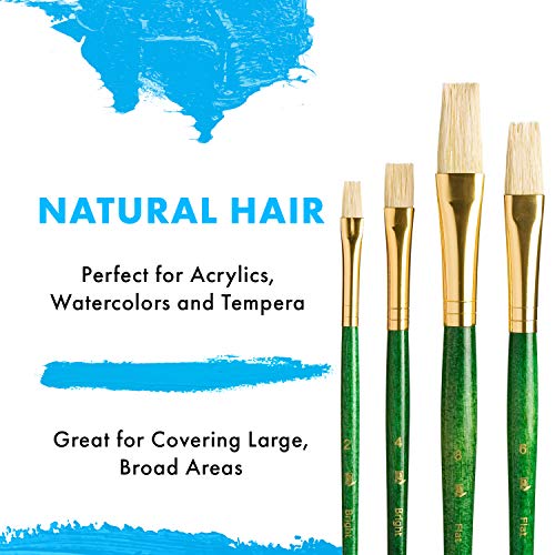 Princeton RealValue Brush Set, Natural, Green Handle, 4 Piece, 1 Count - style: Set-9112