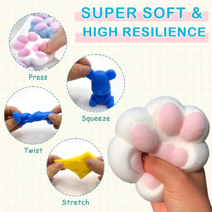 Taba Squishy Kit, 18oz Squishy Making Kit with Gel, Molds & Flocking Powder - Super Soft Bubble Free Fast Cure Liquid Silicone, Ideal for Beginners, Taba Squishy Paw, Gifts & Stress Relief