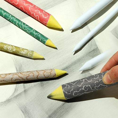 Paper Blending Stumps and Tortillions Set, Soft Rice Paper Art Blenders for Sketch Drawing, Mixing Tools for Artists and Hobbyists - color: Large single