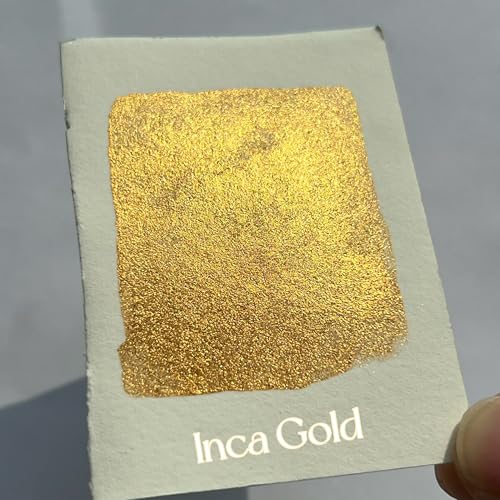 Shifting Watercolor Painting Shimmer Metallic Watercolor Paints,Soild Water Color (Inca Gold (Full Pan)) - color: Inca Gold (Full Pan)