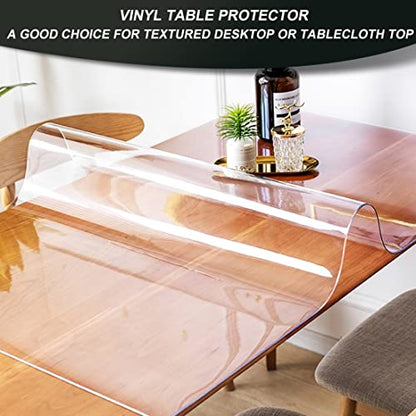 Vinyl Clear Tablecloth Cover Protector for Writing Desk 12x36 Inch Crystal PVC Tablecloth 1.5mm Thick Plastic Desk Pad Non-Slip Table Mats on top of Desks Coffe Table Dresser Dining Table Easy CLean - size: 12"x36"