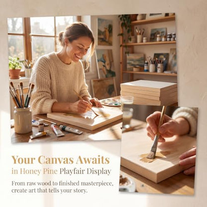 12x16 Inch Wood Panel Boards, 5 Pack Unfinished Wood Frames for Crafts, Wooden Painting Boards with 2 Fine Detail Brushes for Acrylic, Oil Painting and DIY Art Projects