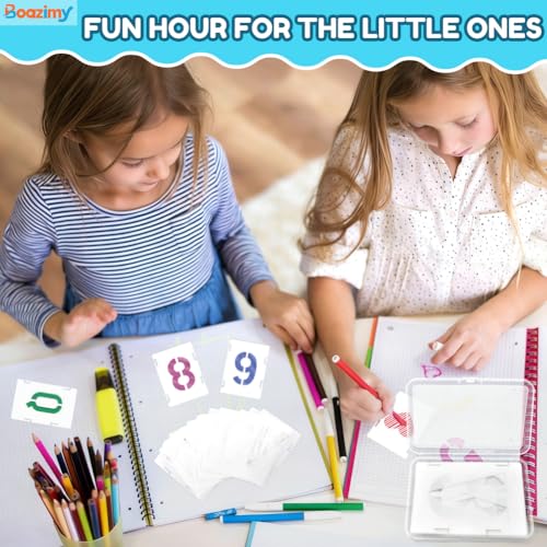 2.5 Inch 42 Pcs Reusable Letter Number Symbol Stencils, Plastic Painting Templates for Wood Wall Fabric Rock Chalkboard Signage School Door Porch DIY Art Craft Decoration Projects - size: 2.5 inch（White）