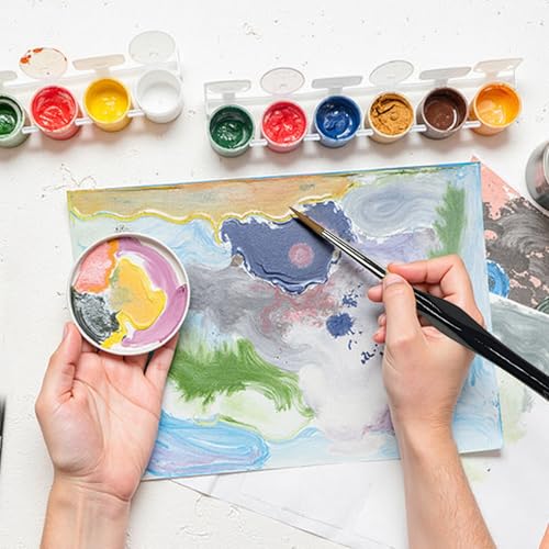 11PCs Miniature Detail Paint Brushes Set with Triangular Handles, Made Nylon bristles. Ideal for DIY Projects Including Watercolor, face Painting, Acrylic, Oils, Paint by Numbers, 40K(Black)