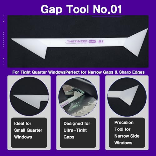 6-in-1 Window Tint Gap Tool Kit – Professional Narrow Gap Tint Finishing & Dust Removal Tools, POM Precision Squeegee Set for Car Window Tint, Vinyl Wrap & PPF