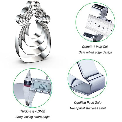 Baby Bottle Cookie Cutter Set for Baby Shower Baking, 5/4/3/2 inch, 4 Piece, Stainless Steel - color: Baby Bottle