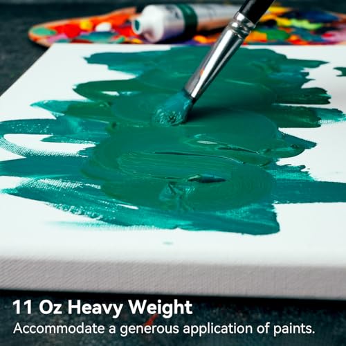 PHOENIX 8x10 Inch 4 Pack Artist Canvas - Small Stretched Canvases for Painting - 3/4 Inch Profile, 100% Cotton 11 Oz. Gesso Primed White Blank Professional Canvas Oil & Acrylic Paints - size: 8"x10" / 4 PACK, style: Traditional