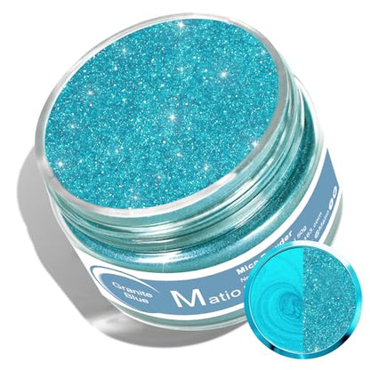 Matio Mica Powder, 1.8oz/ 50g Granite Blue Pearlescent Effect Mica Powder for Epoxy Resin Natural Color Pigment for Soap Making, Bath Bomb, Candle Dye, Resin Craft, Paint,Nails,Jewelry, Slime Pigment - color: Granite Blue