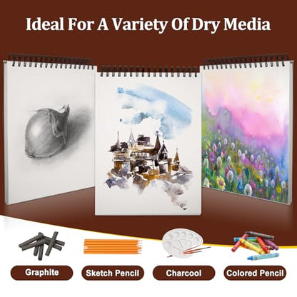 10 Pack Sketch Book 5.5×8.5 inch, Spiral Sketch Pad 600 Sheets Each(68lb/100gsm), Drawing Painting Sketchbook for Kids, Beginners, Artists - color: 10 Pack, size: 5.5" x 8.5"