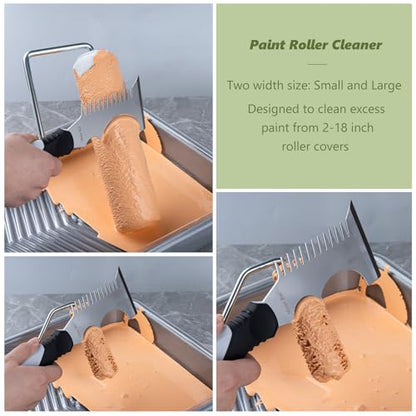 Mister Rui 28 Pack Paint Roller Kit with Extension Pole, 4" & 9" Paint Roller with Tray, Professional Paint Brushes Set, Painting Supplies for Home Interior, Walls, Ceilings