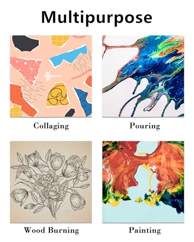 DJAR Wood Canvas Panels for Painting, 2 Pack of 12 x16’’ Wooden Canvas Panels for Paint Pouring, Art Crafts, Acrylic and Oil Painting - size: 12"*16"-2Pcs