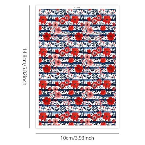 Polymer Clay Transfer Paper, 10 Pcs Blossom Floral Pattern Shape Water Soluble Transfer Sheet for Polymer Clay Earrings Jewelry Making Disposable Stickers DIY Crafts 5.82X3.93 inch - color: Floral