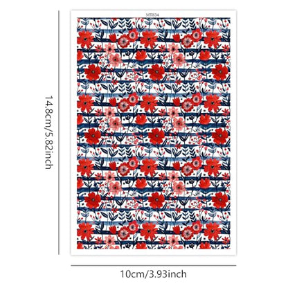 Polymer Clay Transfer Paper, 10 Pcs Blossom Floral Pattern Shape Water Soluble Transfer Sheet for Polymer Clay Earrings Jewelry Making Disposable Stickers DIY Crafts 5.82X3.93 inch - color: Floral