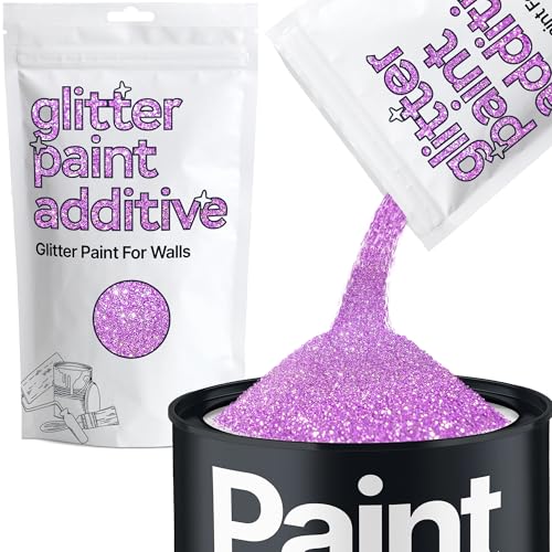 Lavender Purple Glitter Paint Additive for Walls 100g / 3.5oz | Glitter Additive Sparkle for Interior & Exterior Wall Paint, Furniture, Varnish | Hemway - color: Lavender Purple