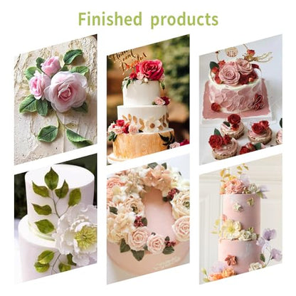 KALAIEN Leaf Petal Veiner Gum Paste Mold Sugar Craft Tools Rose Flower Leaf Vein Double Veiners Mold - color: Rose Petal