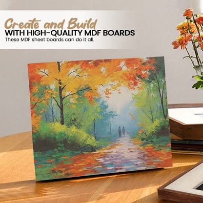 (8-Pack) CalPalmy 8” x 10” MDF Boards - 2mm Thick Boards for Carpentry, Interior Design, Hobby Crafts, and More - with Smooth, Unfinished Sides and Sanded Edges - size: 8 x 10 x 0.08" (8 Pack)