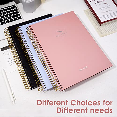 FLYING EAGLE Blank Spiral Notebook Journal 8.5 x 11, 210 Pages Hardcover Sketchbook for Drawing, Pink - color: Pink, size: blank page