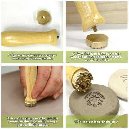 Custom Pottery Stamp for Clay | Personalized Clay Stamps with Logo/Name | Exquisite Clay Tool for Unique Imprints | Gift for Potters, Ceramic Artists & DIY Crafters