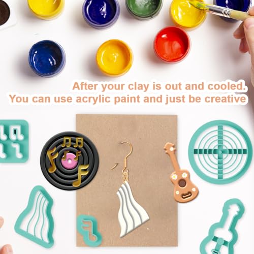 15Pcs Music Polymer Clay Cutters Talismans Instruments Clay Earrings Cutters for Adults Polymer Jewelry Cutter for Earrings Making Birthday Party DIY Supplies - style: Music
