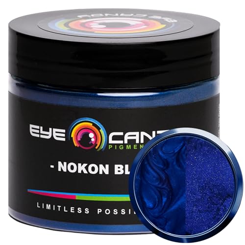 Eye Candy Pigments Premium Blue Mica Powder - Nokon Blue (50gr) - for Epoxy, Resin, Soap, Paint, Woodworking, Acrylic Pouring, Bath Bombs, Fishing Lures - DIY Arts and Crafts Additive - color: Nokon Blue