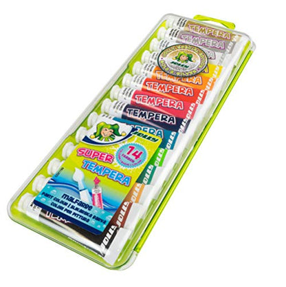 JOLLY Tempera Paint | Children's Gouache Paint Set | School Paint | 14 Tubes Each 7.5 ml, 9341-0003, Colourful, 105 ml