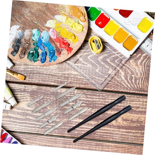 NUOBESTY 2 Sets Comic Dip Pens with Plastic Holders and Stainless Steel Nibs for Manga Drawing, Calligraphy, and Art Writing