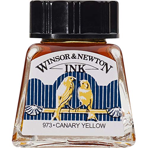 Winsor & Newton Drawing Ink, 14ml Bottle, Canary Yellow - color: Canary Yellow, style: 14ml Bottle