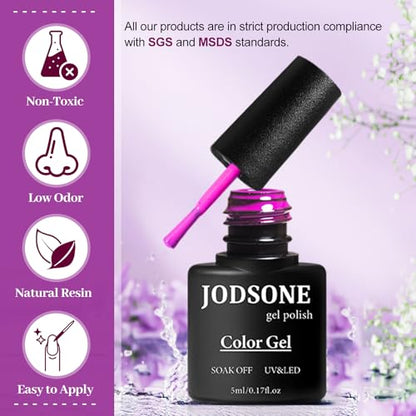 JODSONE 32+4 Pcs Gel Nail Polish Kit Soak Off Gel Polish Set Glitter Gel Nail Kit Nail Art Salon DIY at Home Manicure Kit - color: B04
