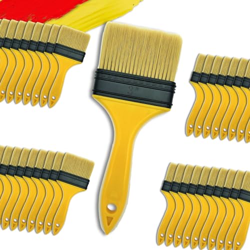 Paint Brushes for Walls I Chip Brush Set 3 inch 20 Pack I S.Chip Brush Never Lose Bristles I 100% Plastic I for Paint, Glues, Stains and Single Material - size: 3 inch, 20 pcs