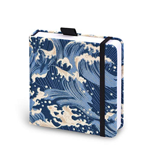 Square 5.1x 5.1 inches 165gsm Colored Pencil Paint Journal Hardbound 128pgs（64 Sheets Front Back Cold Pressed）Travel for Calligrapher Colored Pencil Sketch Handmade Cloth Cover Notebook River Vintage - color: s-vintage