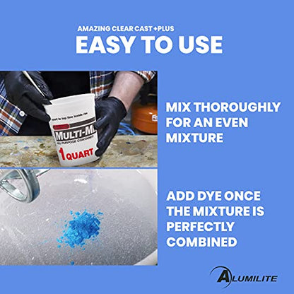 Alumilite Amazing Clear Cast Plus (2 Gal) Food Safe High-Gloss Epoxy Resin with UV Resistance, Perfect for Countertops, Coatings, Castings, Jewelry, Art, & DIY Projects Compatible with Dyes & Inks - size: 2 Gal