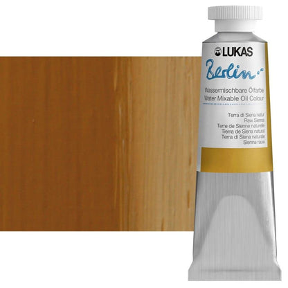 Lukas Berlin Pro Artists Water Mixable Oil Paint 37 ml Tube Raw Sienna, Water Soluble, Lightfast Pigments, Quick Drying, Easy Clean-Up, Eco-Friendly, Professional Quality, 40 Color Range - color: Raw Sienna, size: 1.25 Fl Oz (Pack of 1)