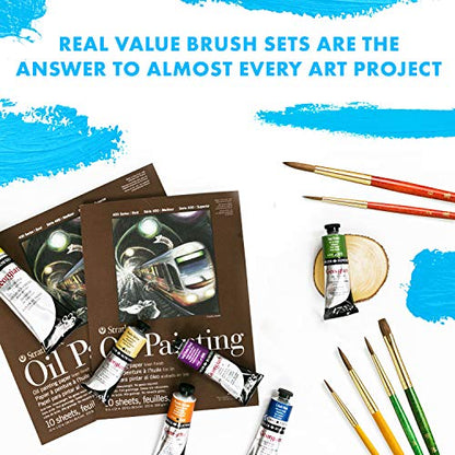 Princeton RealValue Brush Set, Camel, Green Handle, 4 Piece, 1 Count - style: Set-9110