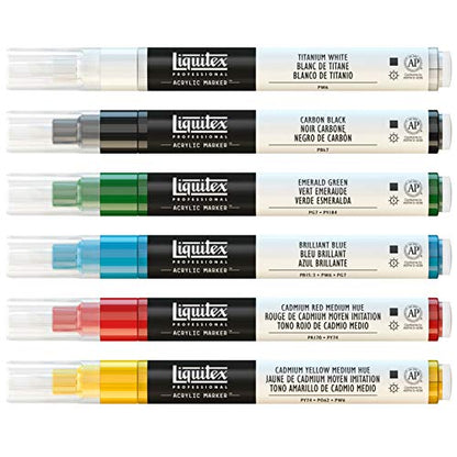 Liquitex Professional Paint Marker Set, 6 Piece, Classics - style: Classics Fine 6 Set