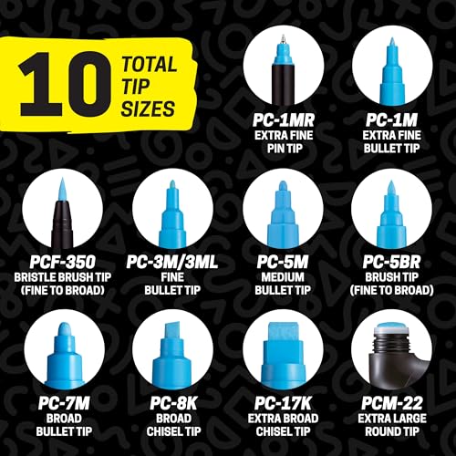 posca Paint Markers, 3M Fine Point Acrylic Paint Pens with Reversible Tips, Art Supplies For Gifts, Decorations, Fabric, Metal, Glass, Wood and Canvas, Set of 24