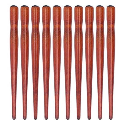 Pissente Nib Pen Holder Set, Pack of 10 Comfortable Grip Smoother Comic Dip Wooden Pen Nib Holder for Beginners Professional Art Painting English Calligraphy and Comic Creation(Mahogany) - color: Mahogany