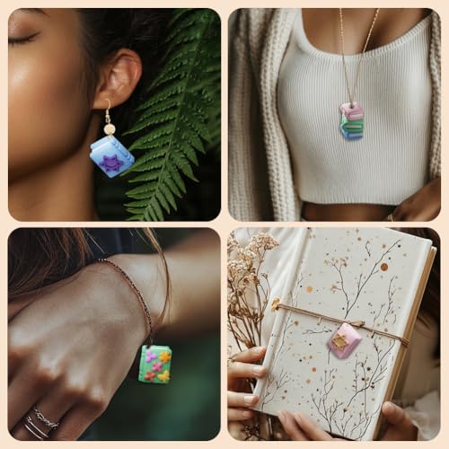 ORIGACH 16 Pcs Book Theme Polymer Clay Cutters Set Earring Clay Cutter DIY Craft Supplies for Earring and Jewelry Making - style: Book