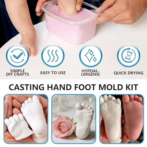 4-Pack DIY Hand Foot Casting Kit- Non-Toxic, Fast Setting, Anniversaries, Birthdays, Family Activities, Couples
