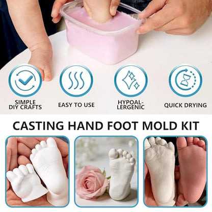 4-Pack DIY Hand Foot Casting Kit- Non-Toxic, Fast Setting, Anniversaries, Birthdays, Family Activities, Couples