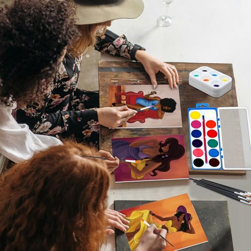 Ctosree 12 Sets Pre Drawn Canvas Kit for Painting Adults Sip and Paint Kit Art Pre Printed Canvas Bulk for Adult Date Night, Art Party & Holiday Gift(Gorgeous Lady,8 x 10 in) - size: 8 x 10 in, style: Gorgeous Lady